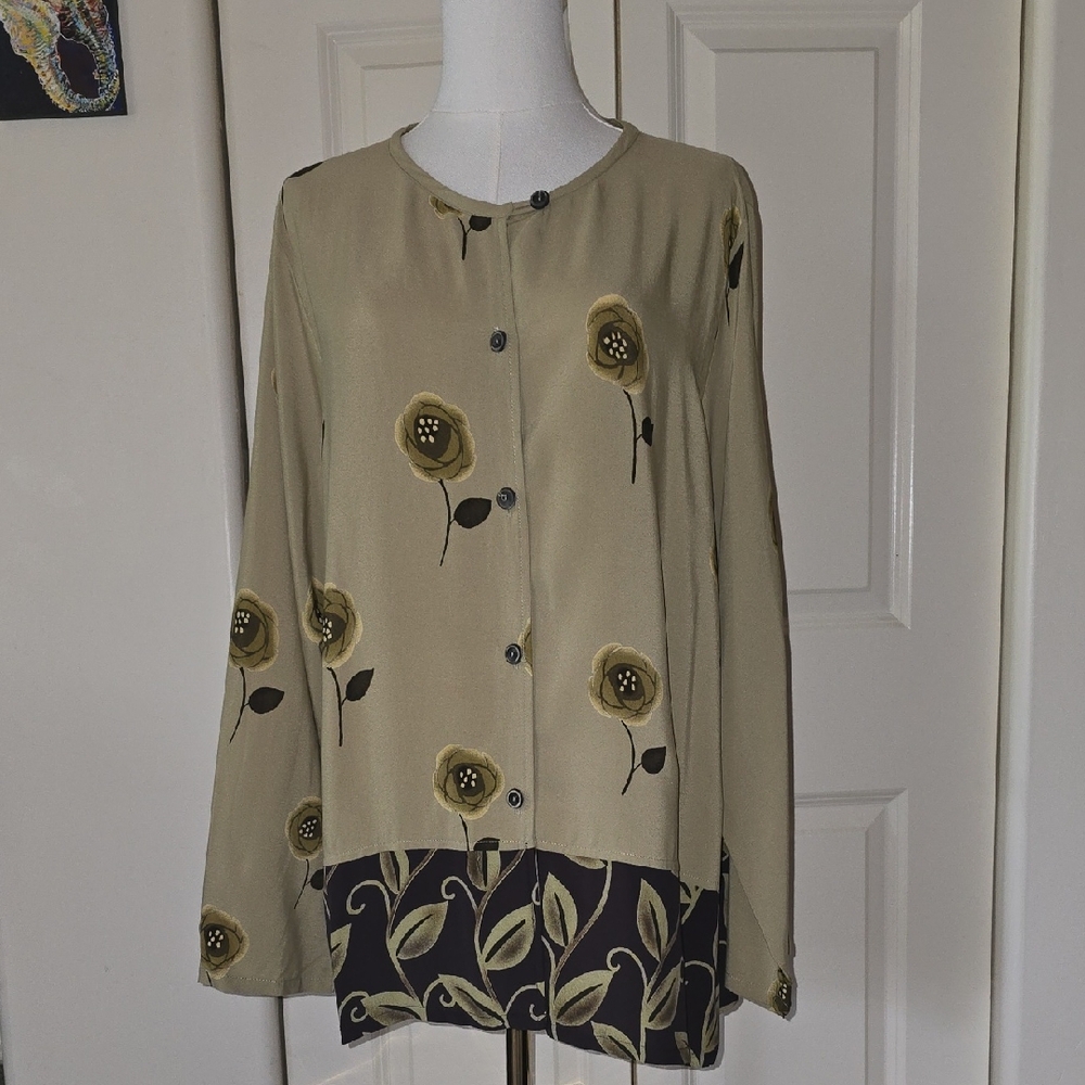 Floral Button-Up Blouse